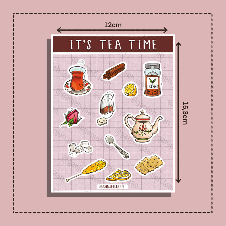 استیکر Its tea time گنجه جان