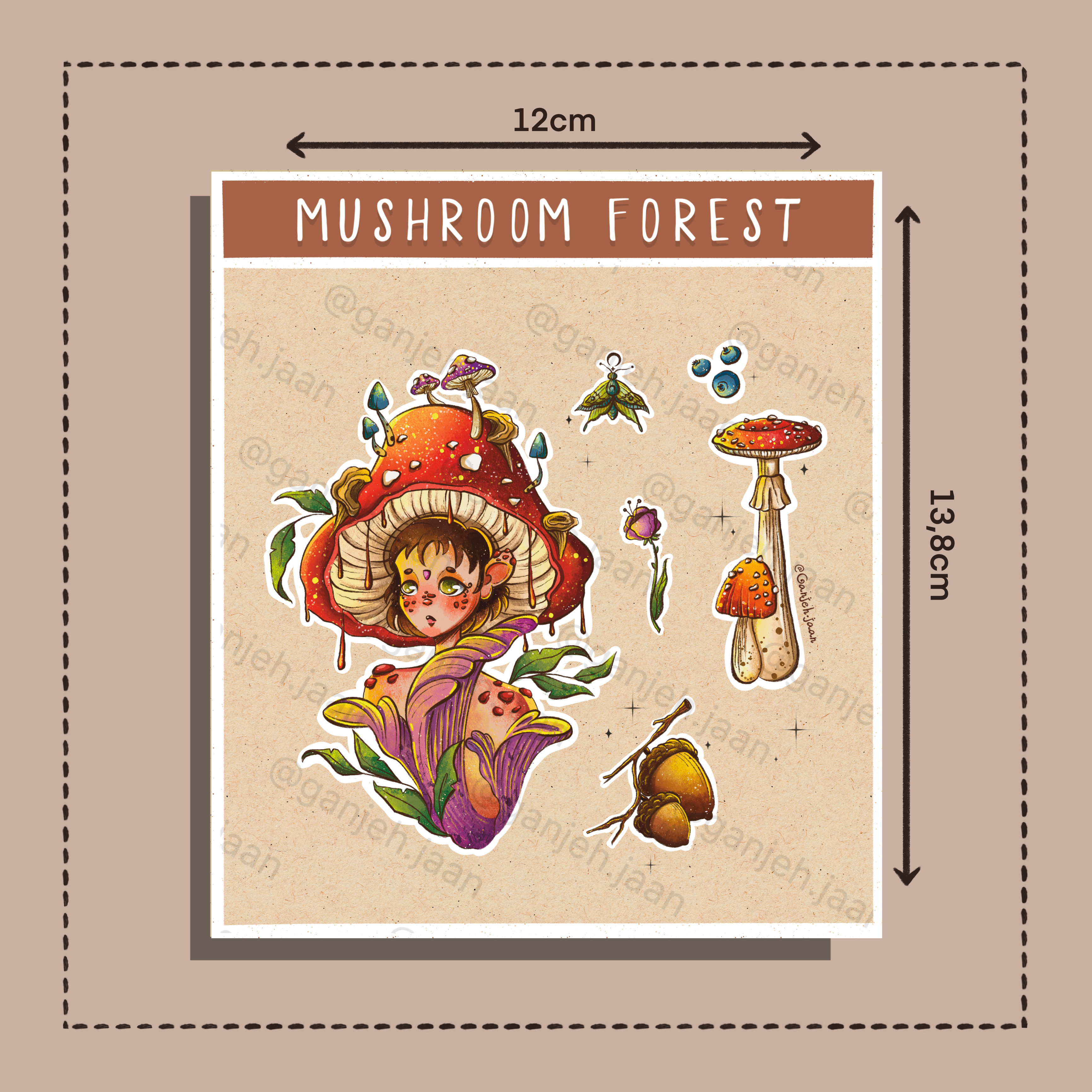 استیکر mushroom forest گنجه جان