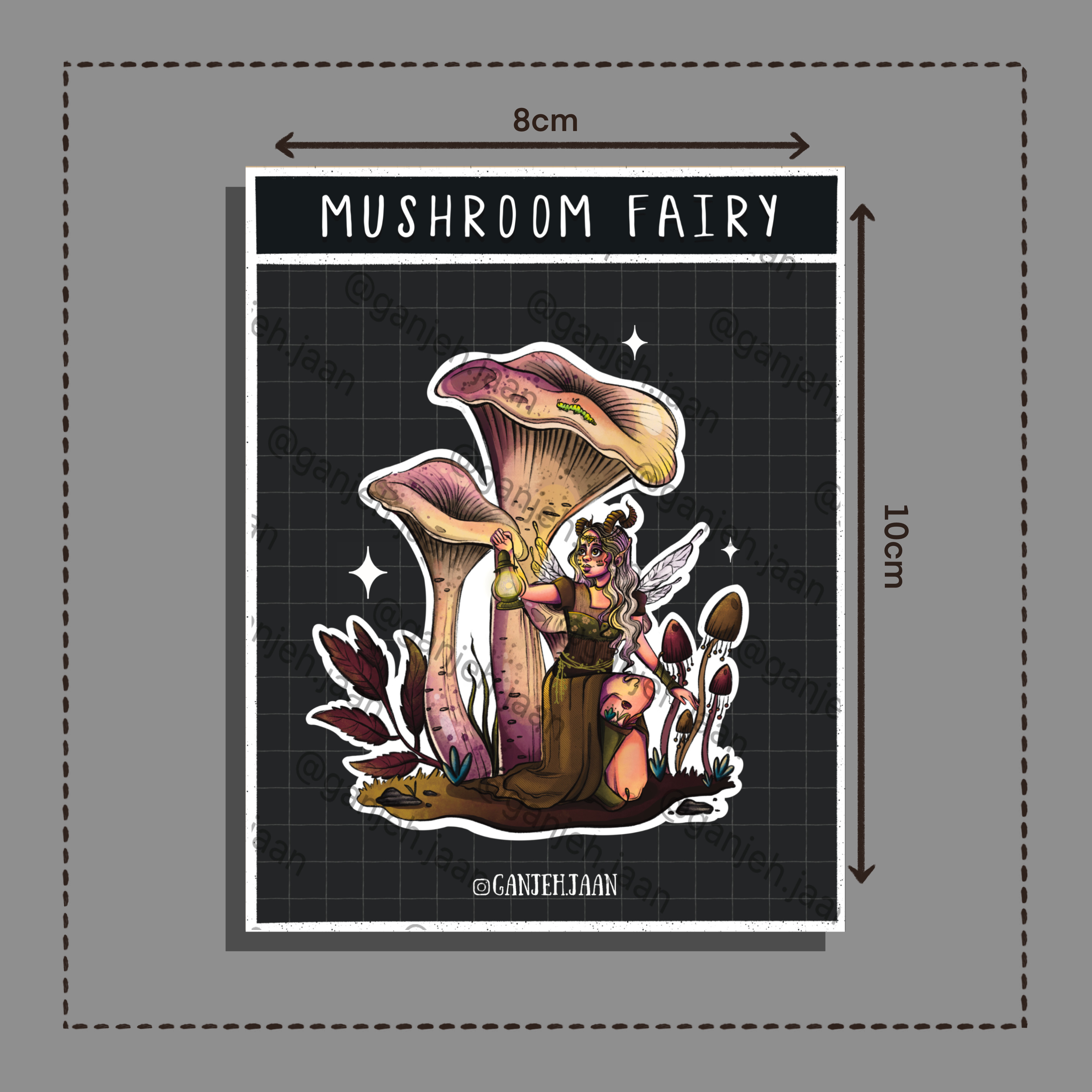 استیکر mushroom fairy گنجه جان