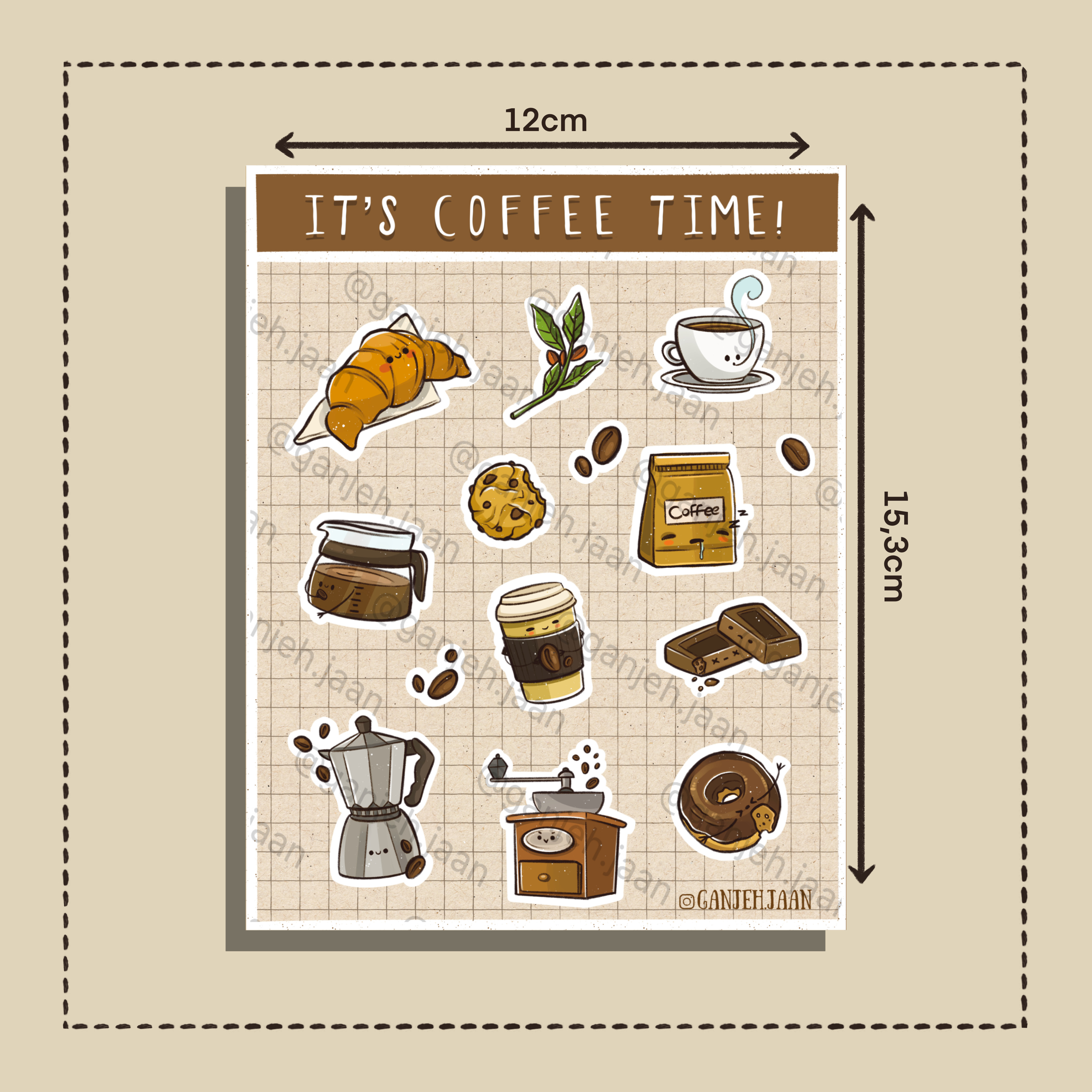 استیکر It’s coffee timeگنجه جان