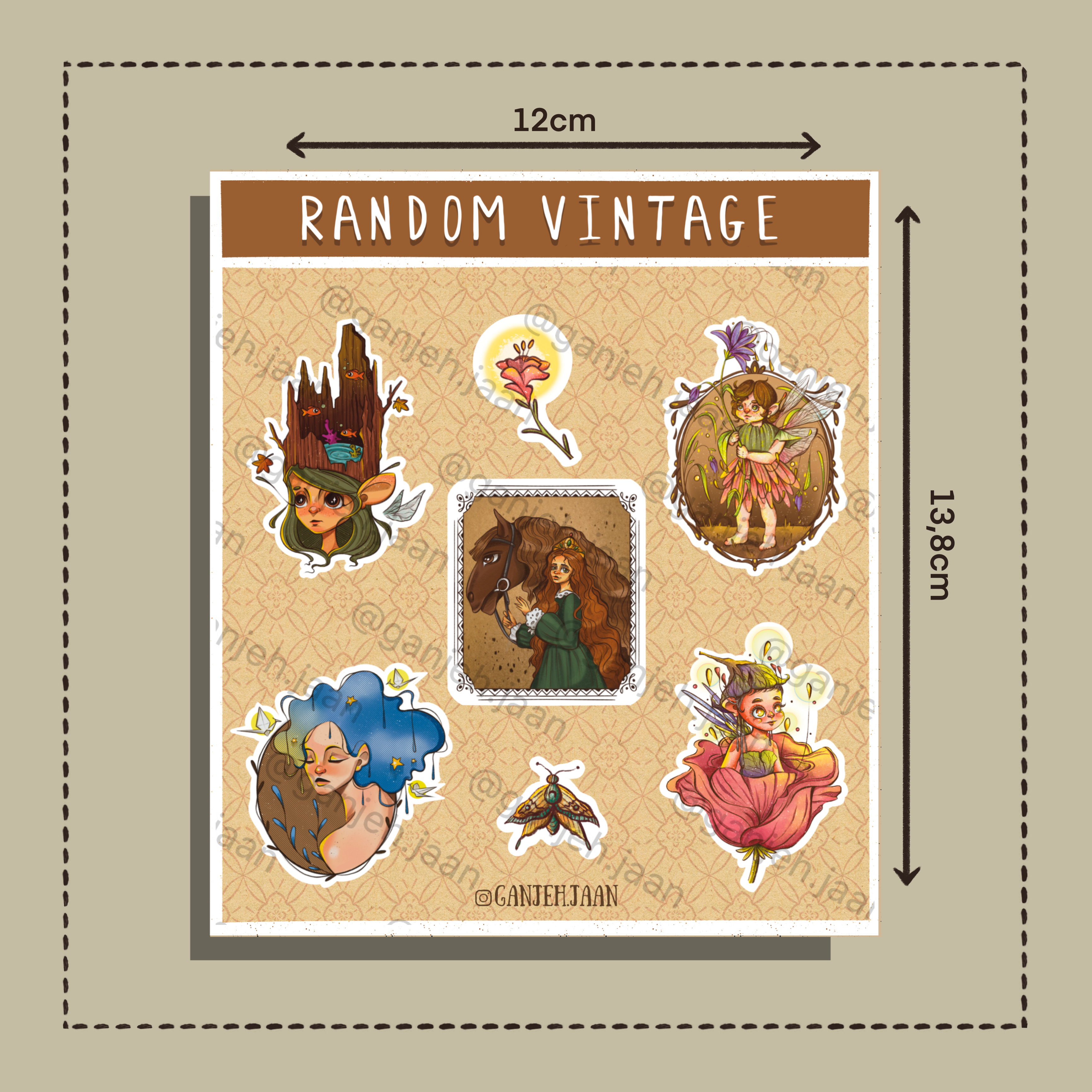 استیکر random vintage گنجه جان